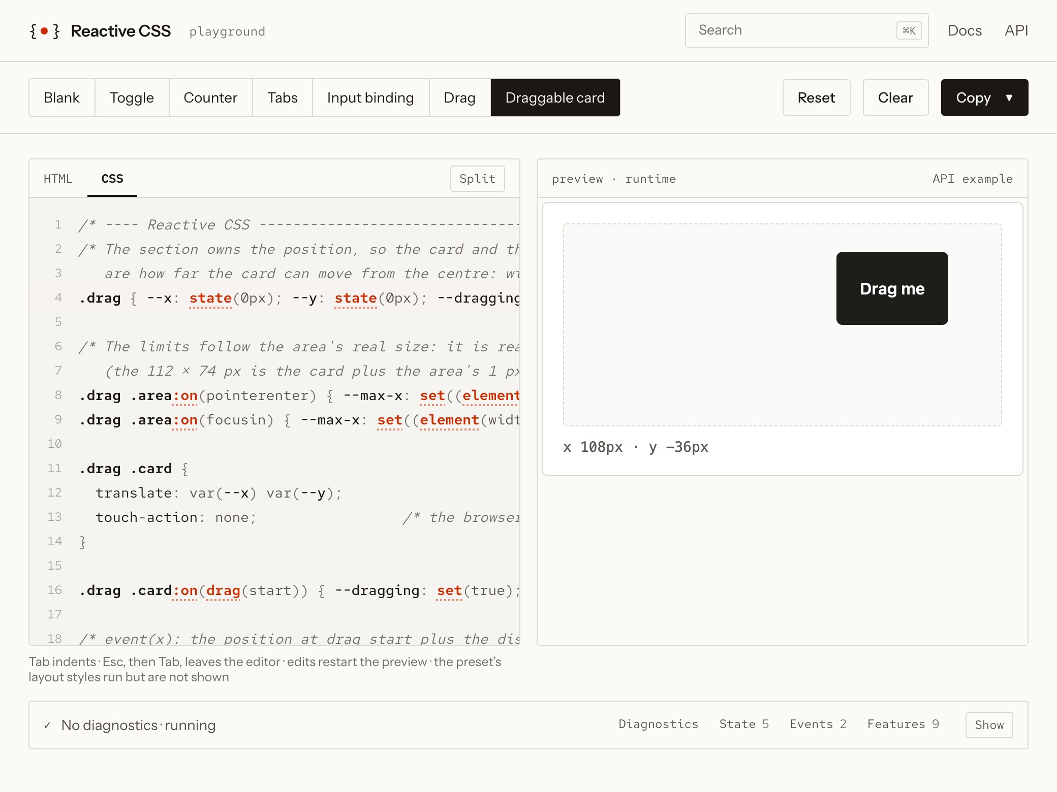 Reactive CSS · State and events in the CSS you already write Image 4