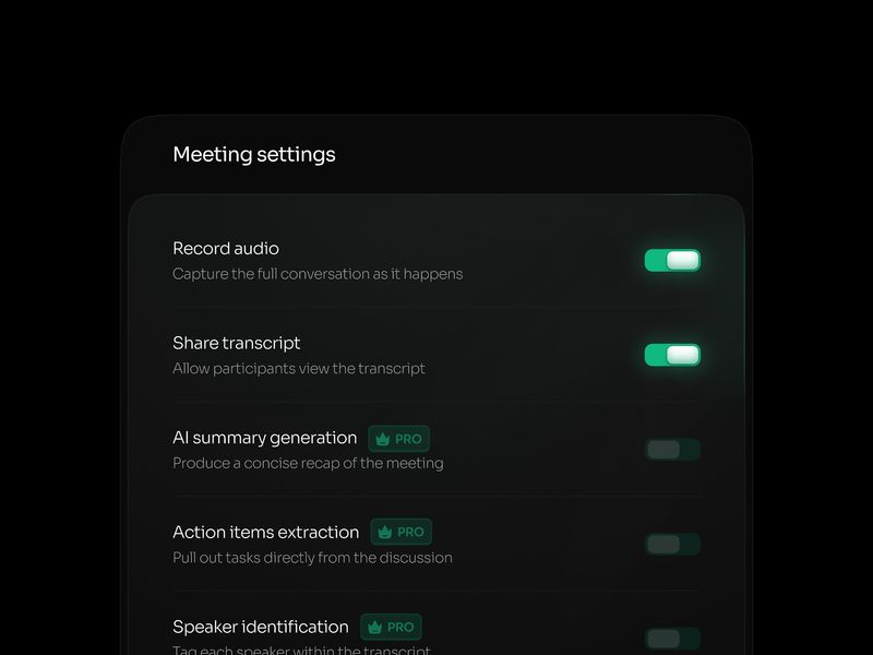Meeting settings