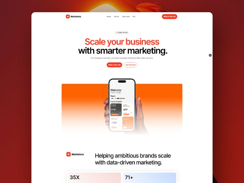 Marketora — Free Website Template for Framer