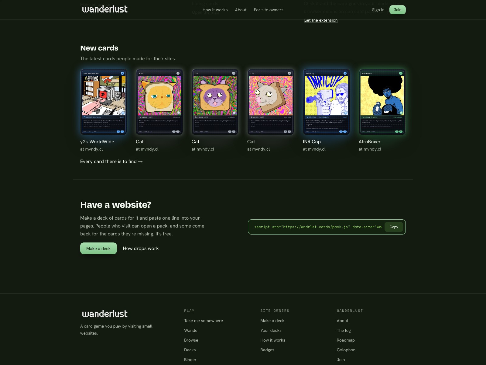 Wanderlust: collect cards hidden on the web Image 1