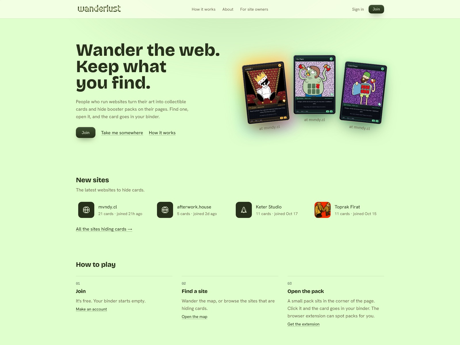Wanderlust: collect cards hidden on the web Image 3