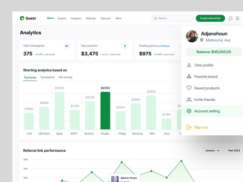 (Quest)Conversion-Focused SaaS Dashboard for Affiliate Marketing