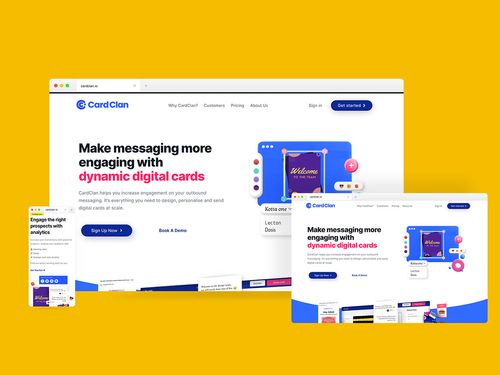 E-card SaaS design on Behance