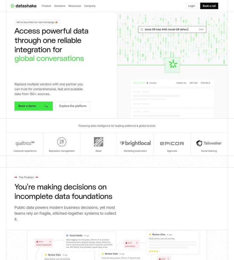 Screenshot taken from datashake.com