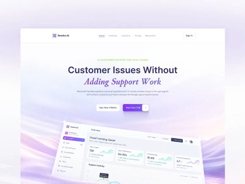 ResolveAI - Saas Website Homepage Design
