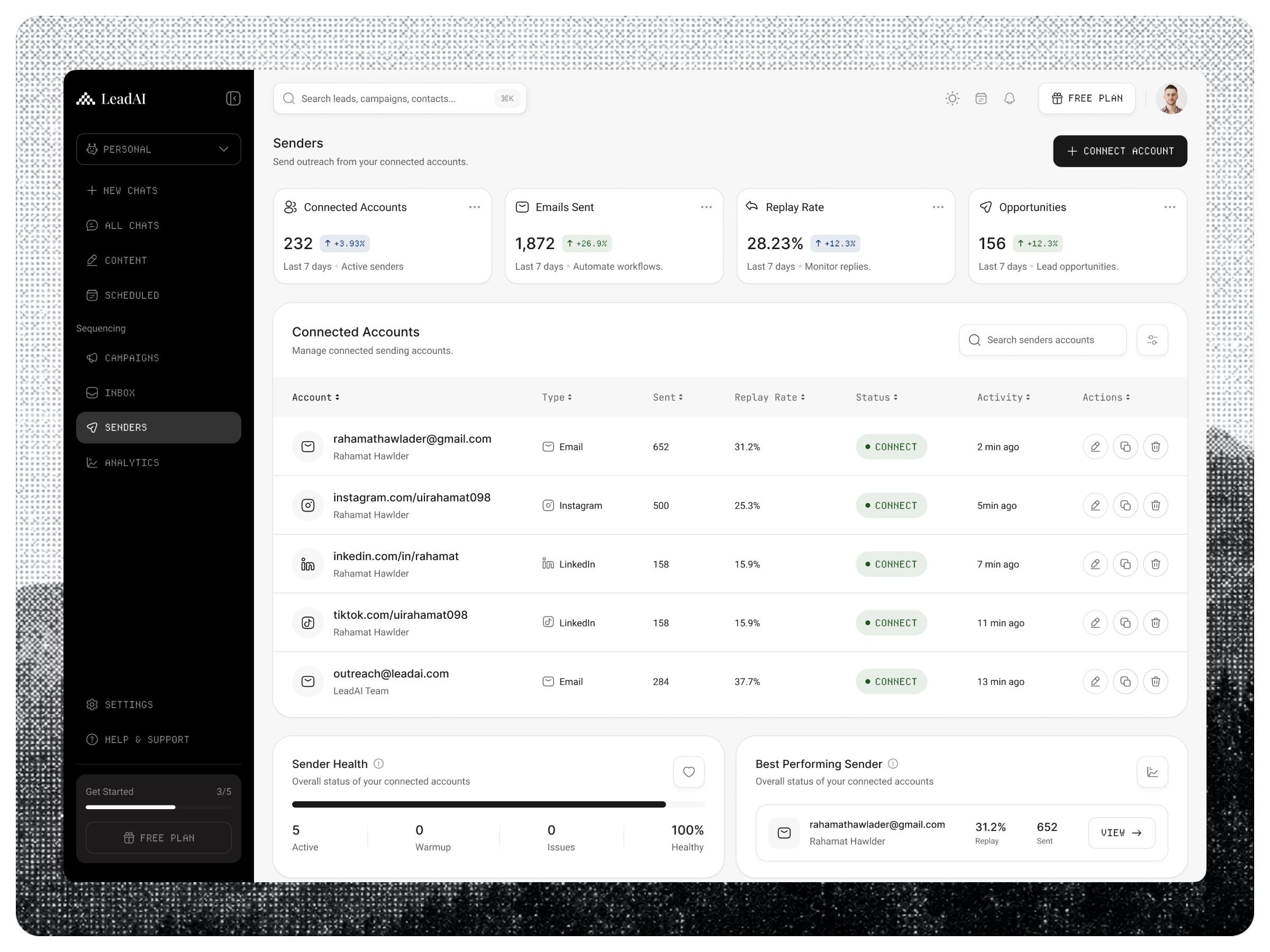 LeadAI β AI Lead Generation SaaS Dashboard