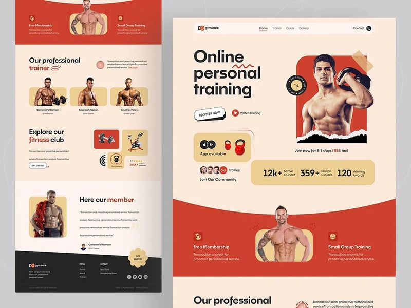 Landing Page UI for Body Builders, Fitness and GYM Training