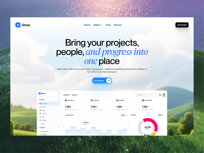 Modern Project Management & Team Collaboration SaaS Web Design