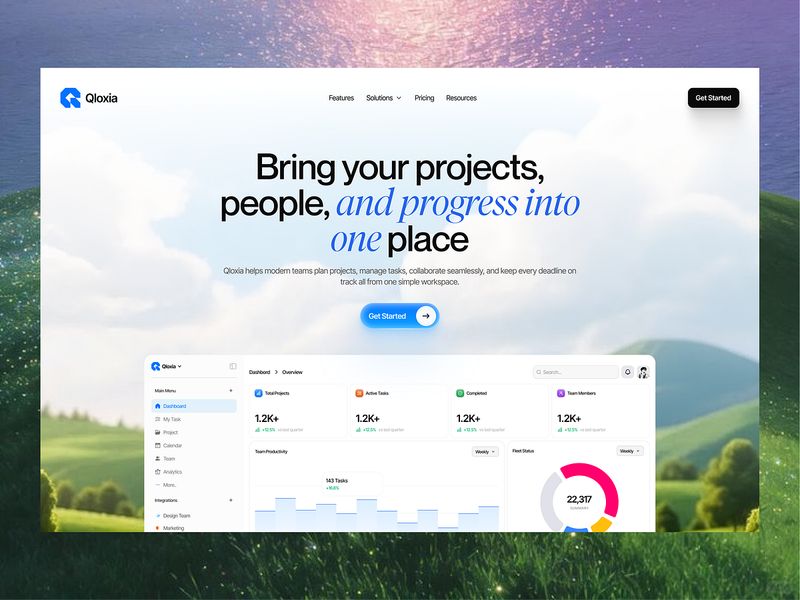 Modern Project Management & Team Collaboration SaaS Web Design