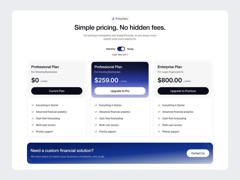 SaaS Website Pricing Section