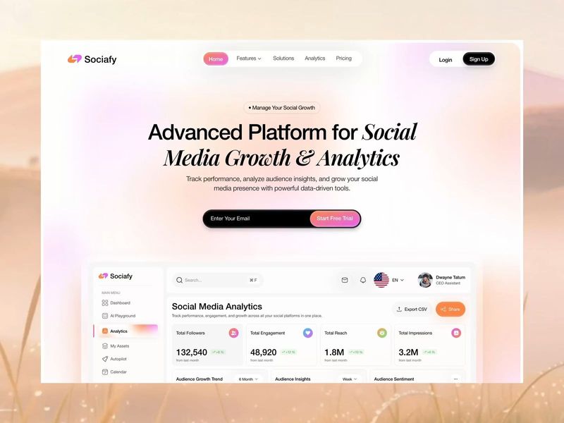 Social Media Growth & Analytics Dashboard