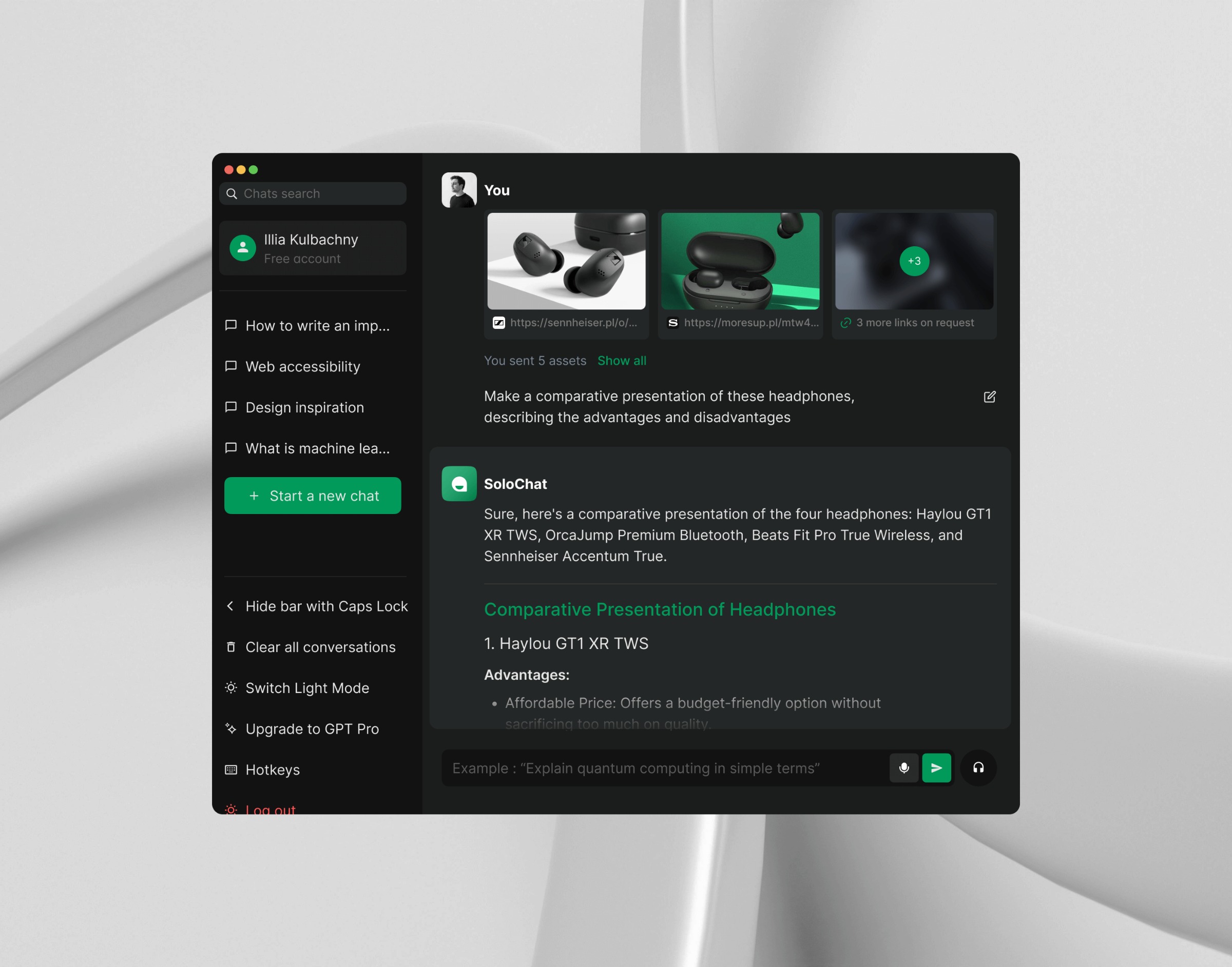 SoloChat – AI powered chat app Image 3