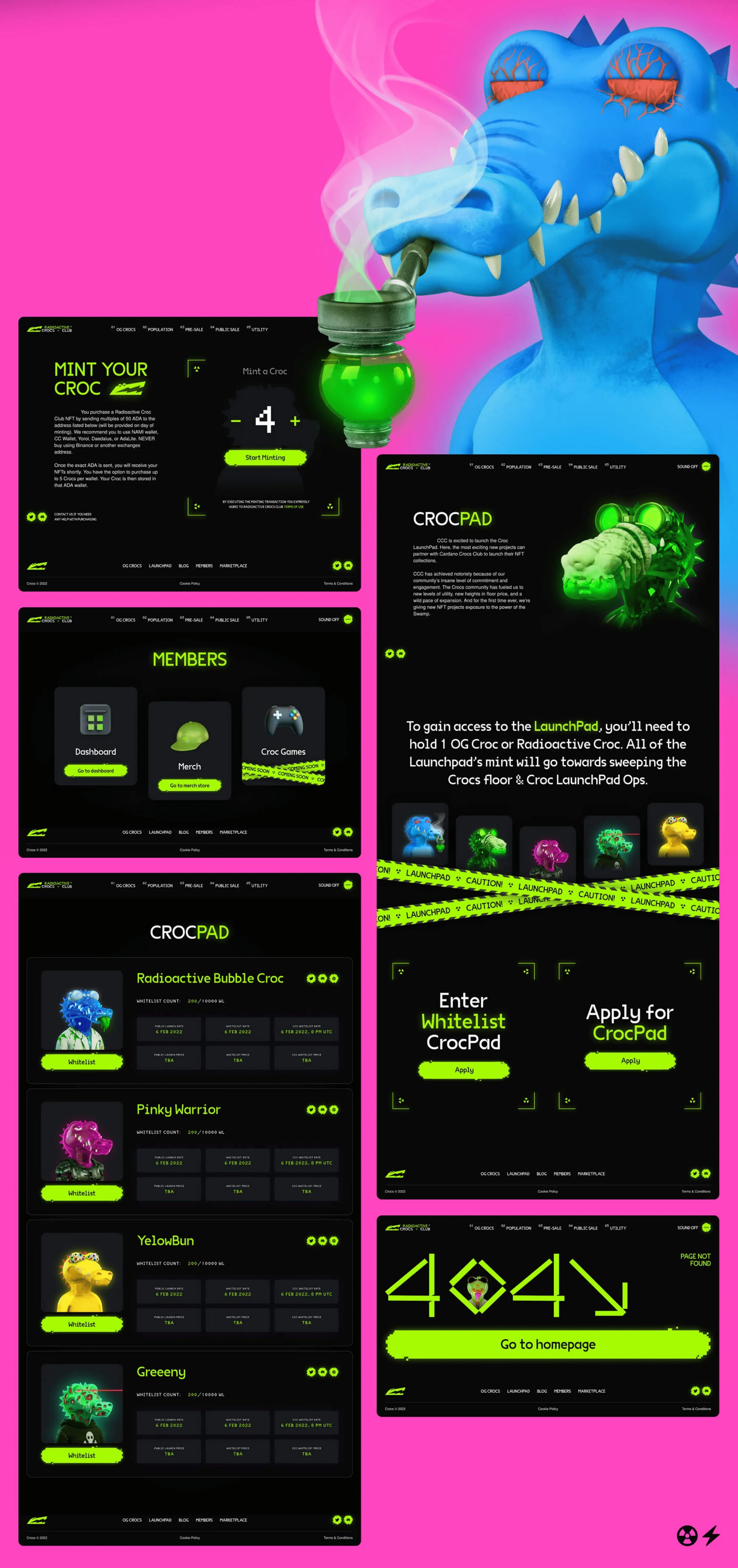 Radioactive Crocs Club – Website for NFT Collection Image 34