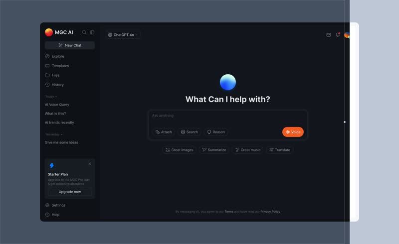 AI chat page dark mode
