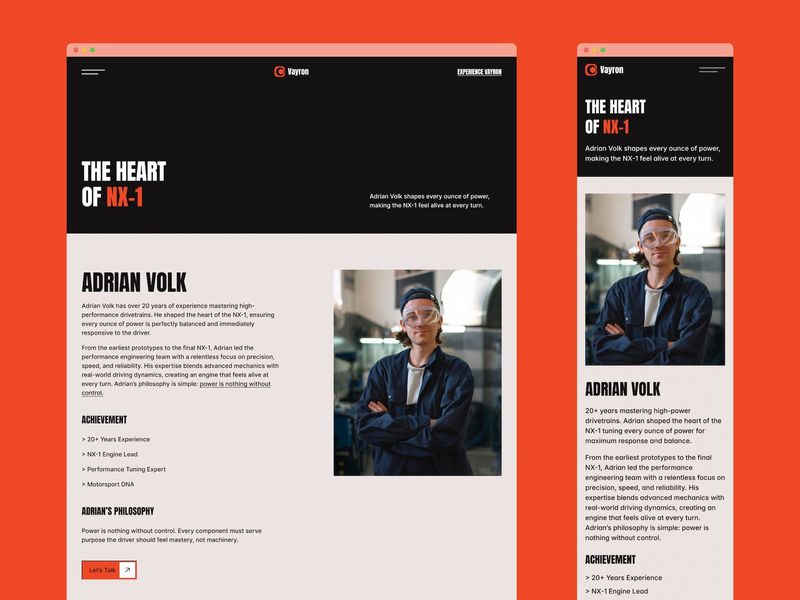 VAYRON — Electric Vehicle Website Template
