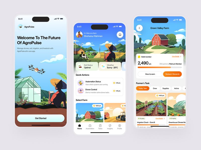AgroPulse: Smart Farming Mobile App UI Design