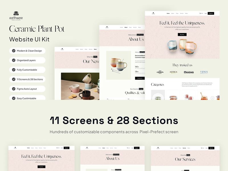 Ceramic Plant Pot Website UI Kit