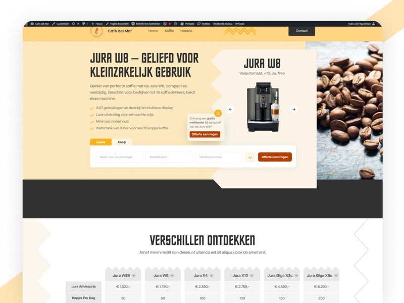 Café del Mar: Premium B2B E-commerce UI for Coffee Solutions