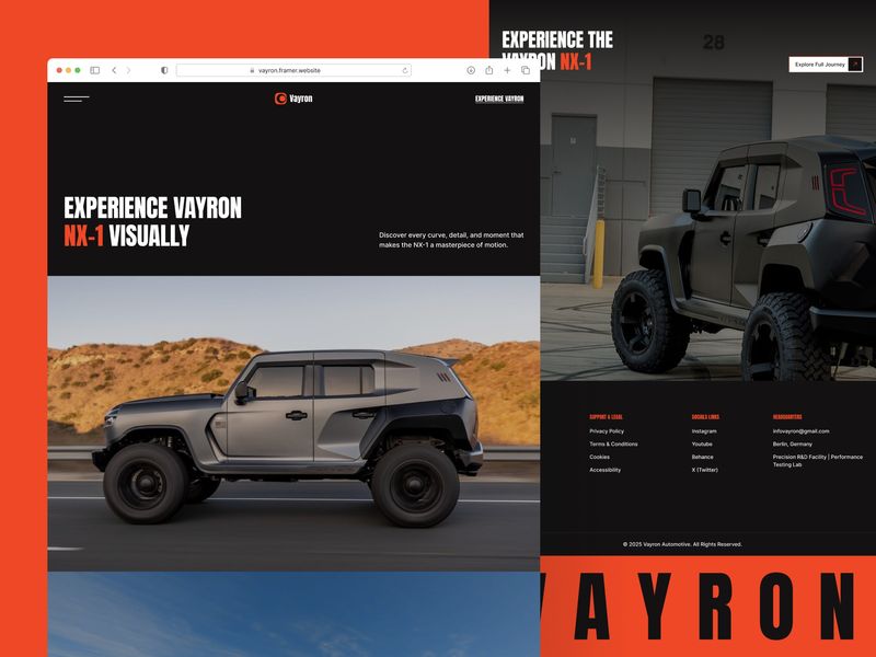 VAYRON — Electric Vehicle Website Template