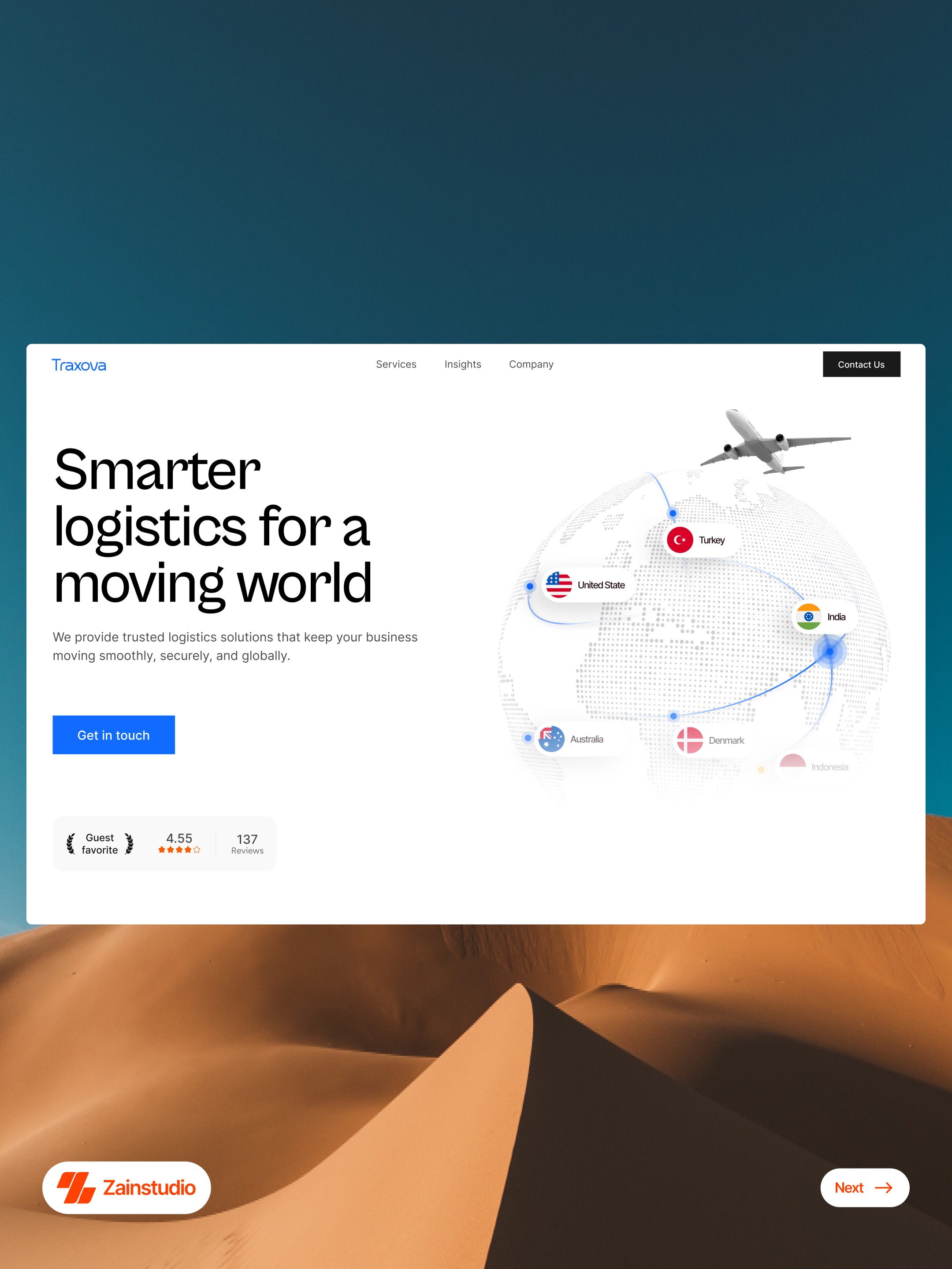 Logistics Website Hero Section Exploration