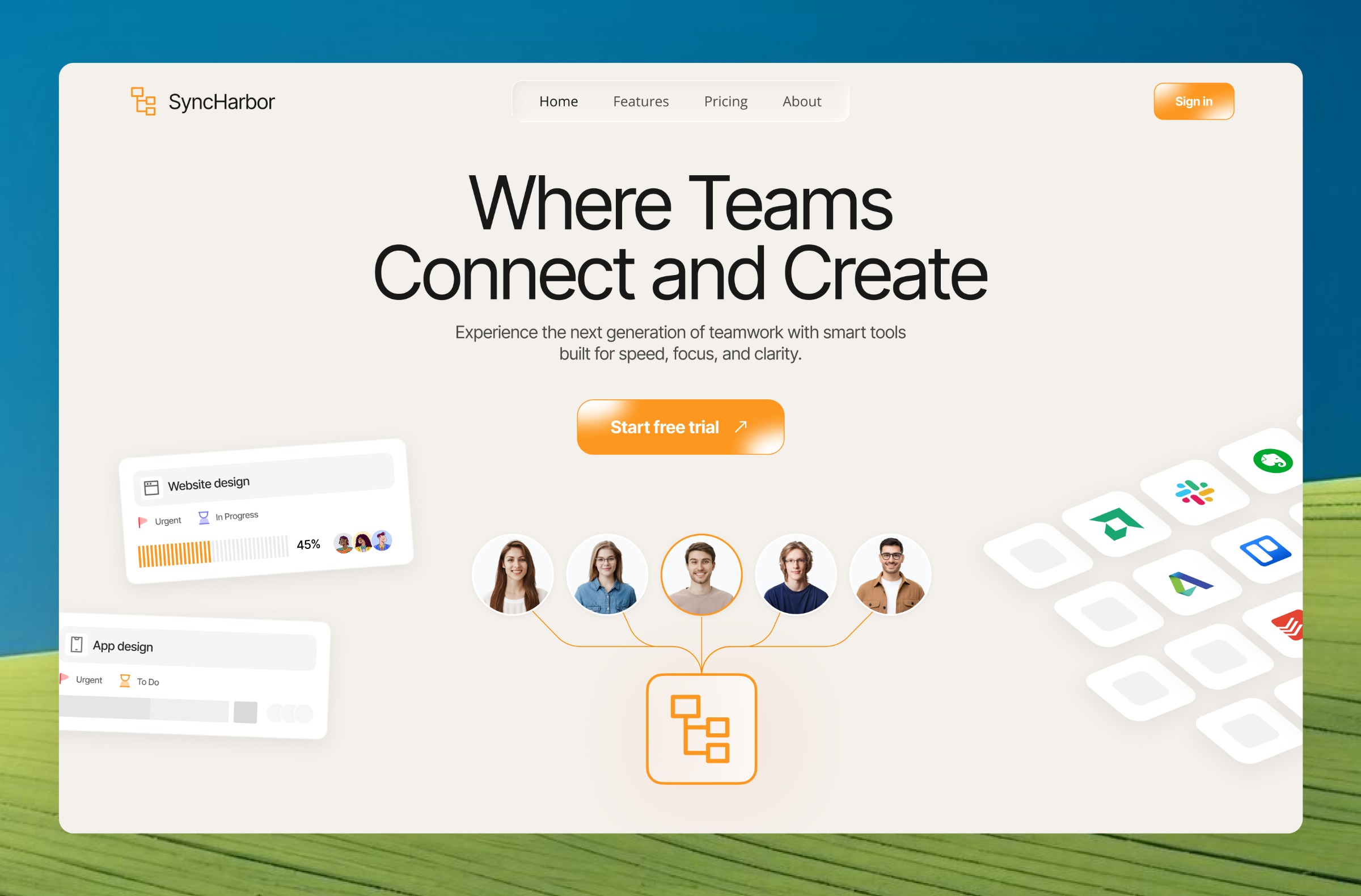 Team Collaboration SaaS Hero Section