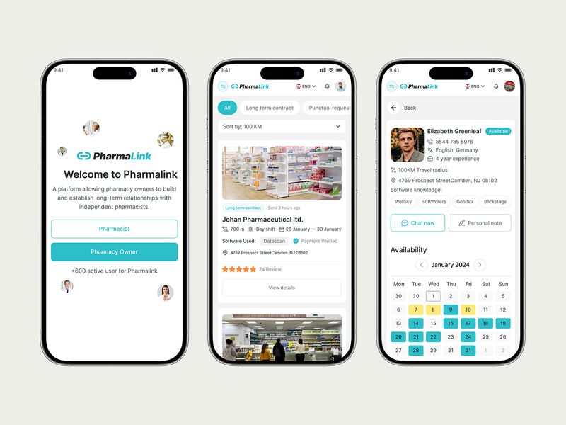 PharmaLink App - Pharmacy Staffing & Availability Management