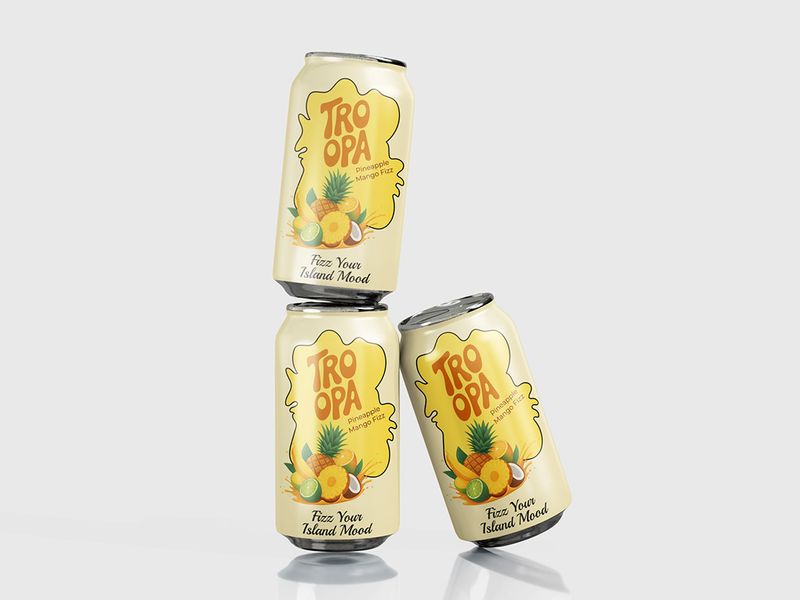 TROOPA Soft Drink Can Label & Packaging Design