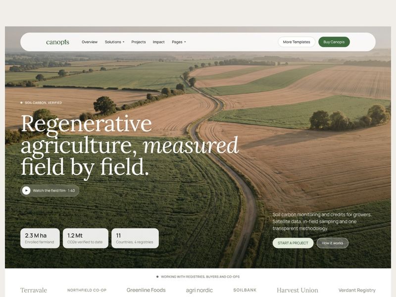 Canopis: Climate Tech Website Template