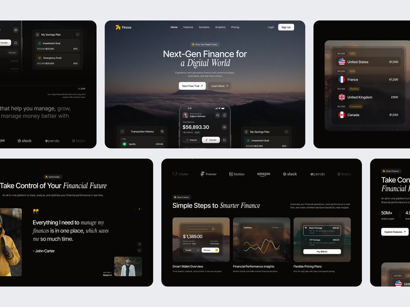 Key Sections of SaaS Finance Landing Page