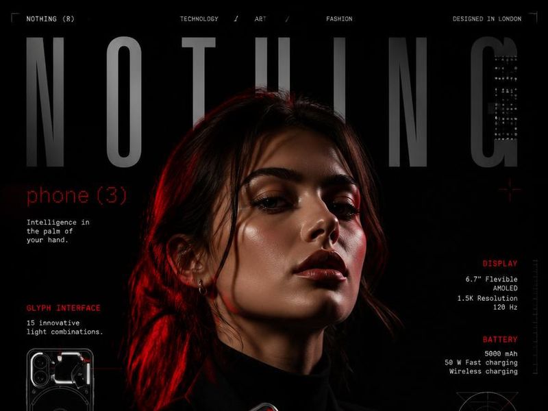 Nothing Phone (3) | Dark Tech Poster Design