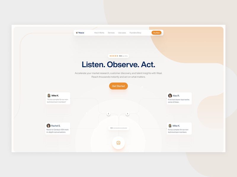 AI Customer Research Software | Modern SaaS Landing Page UI UX
