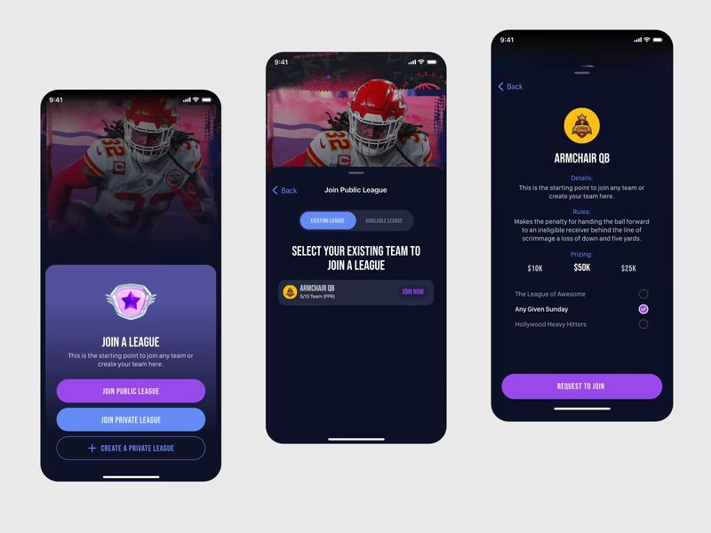 Fantasy League | League Join & Team Entry App UI