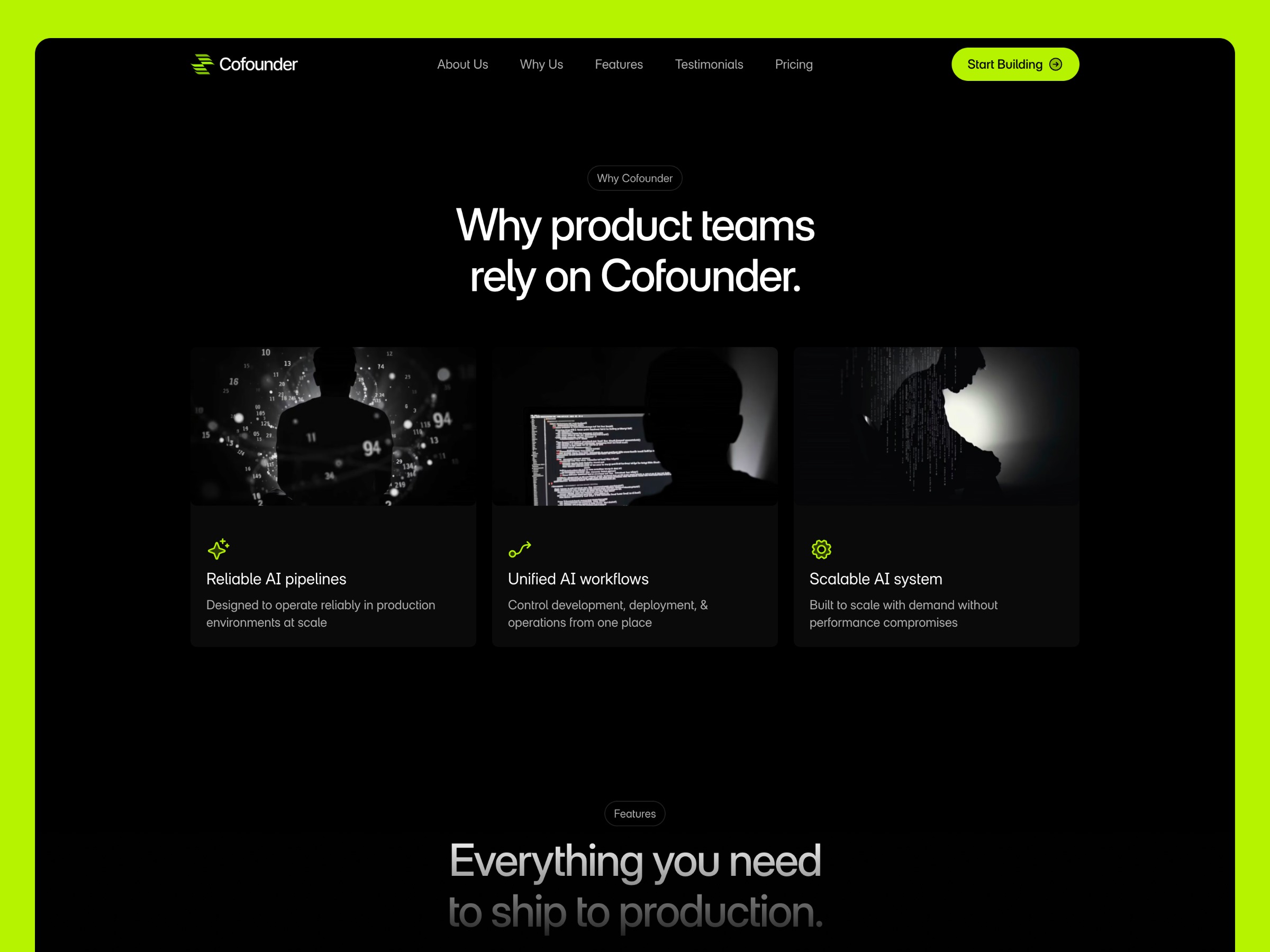 Cofounder - Free AI SaaS Framer Template for Startups Image 1