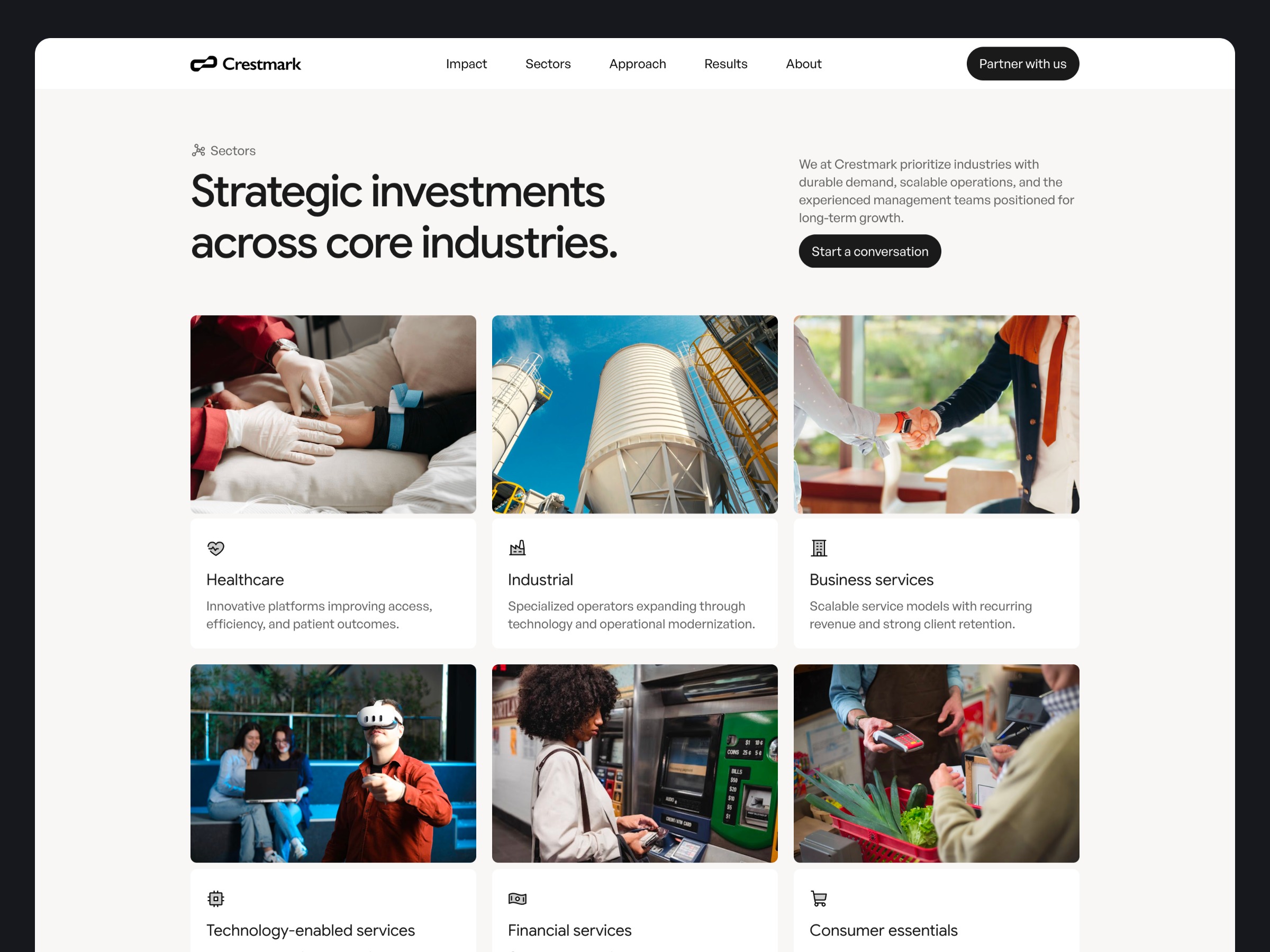 Private Equity Framer Template – Crestmark Image 0