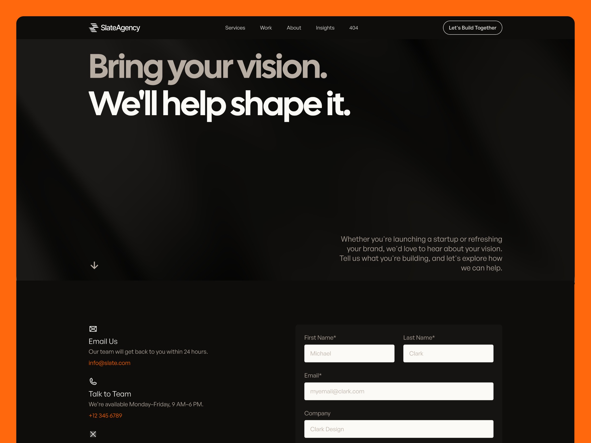 Slate – Free Framer Template for Design Agencies Image 1