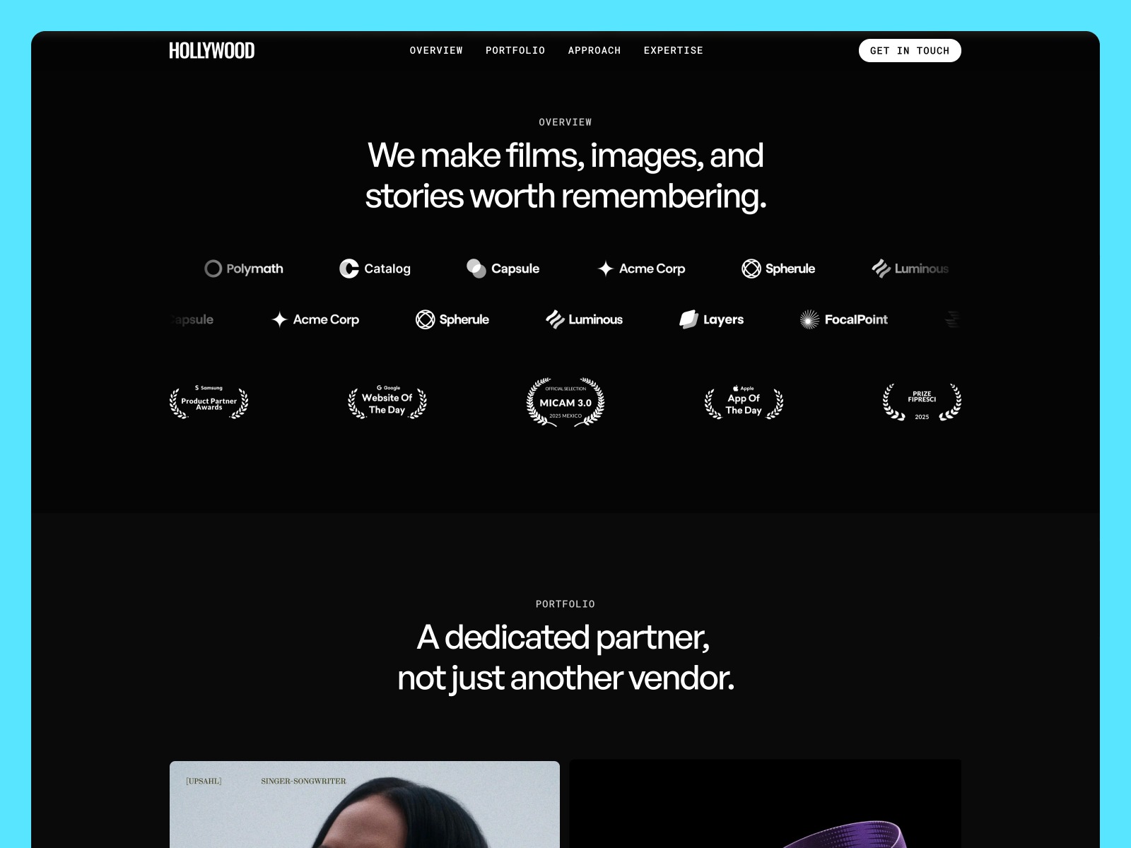 Hollywood — Free Framer Template for Production Studios Image 2