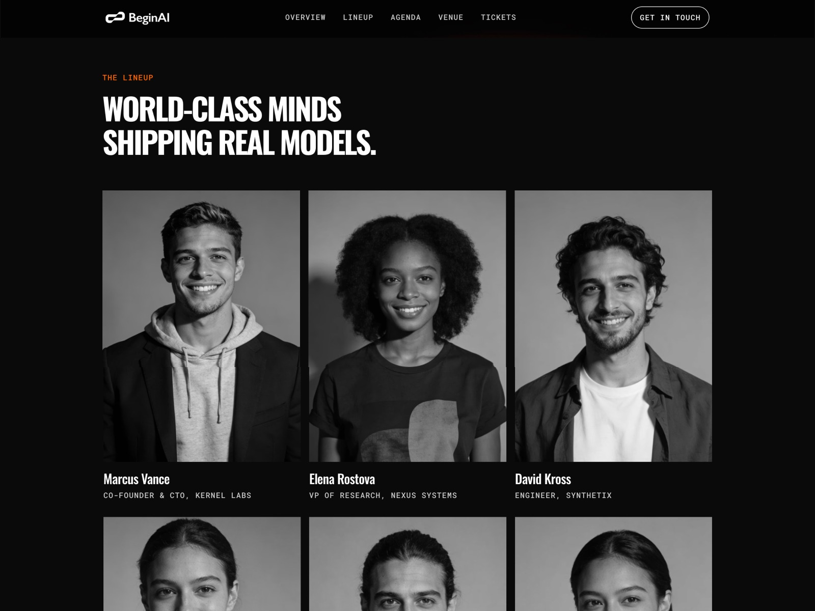 Begin — AI Conference & Event Framer Template Image 0