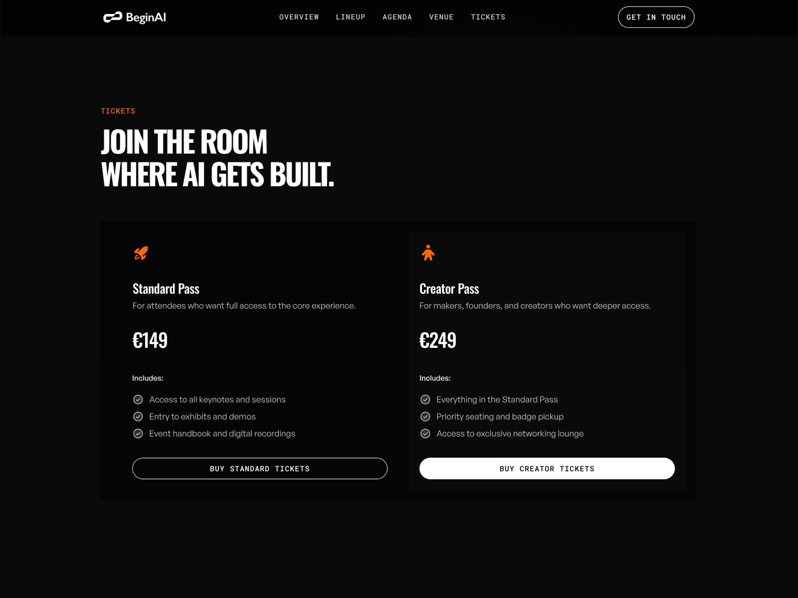 Begin — AI Conference & Event Framer Template Image 1