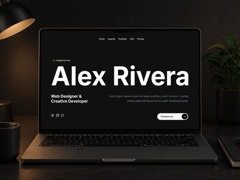 Alex Rivera - FREE Framer webdesigner portfolio template