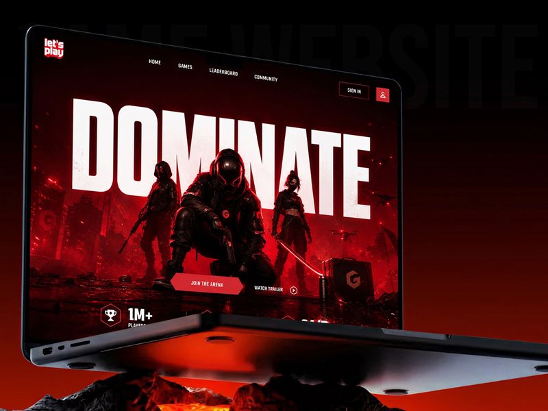 Dominate the Arena Next-Gen Gaming Interface Website
