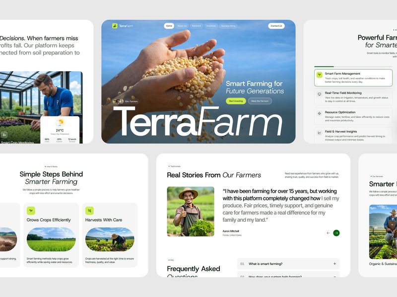 Farming Website Core Sections
