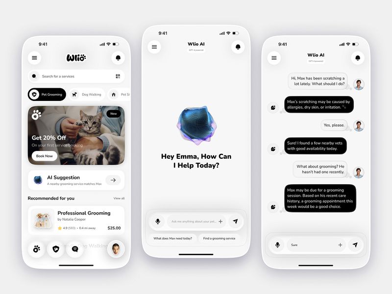AI Pet Care App UI/UX Design — Smart Pet Assistant