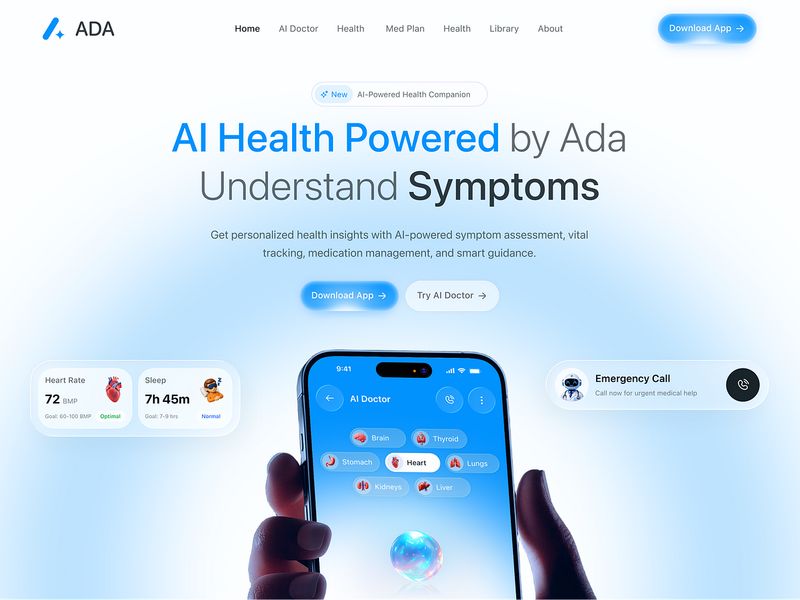 AI Doctor Website UI – Modern Healthcare