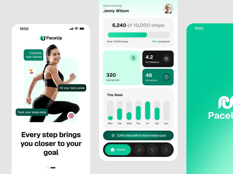PaceUp – Fitness Tracker App UI Design