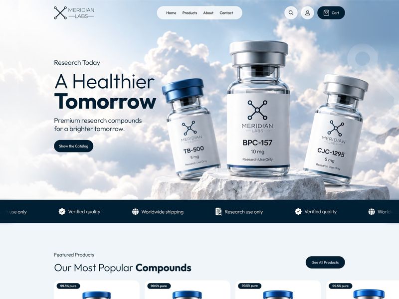 Meridian Labs | Clean eCommerce Website Design UI/UX