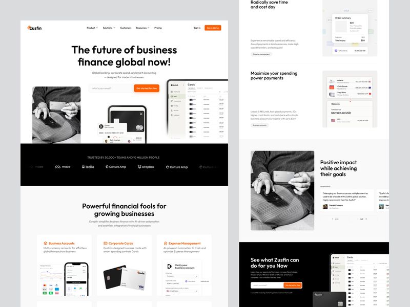 Zusfin – Banking Website Design | Fintech