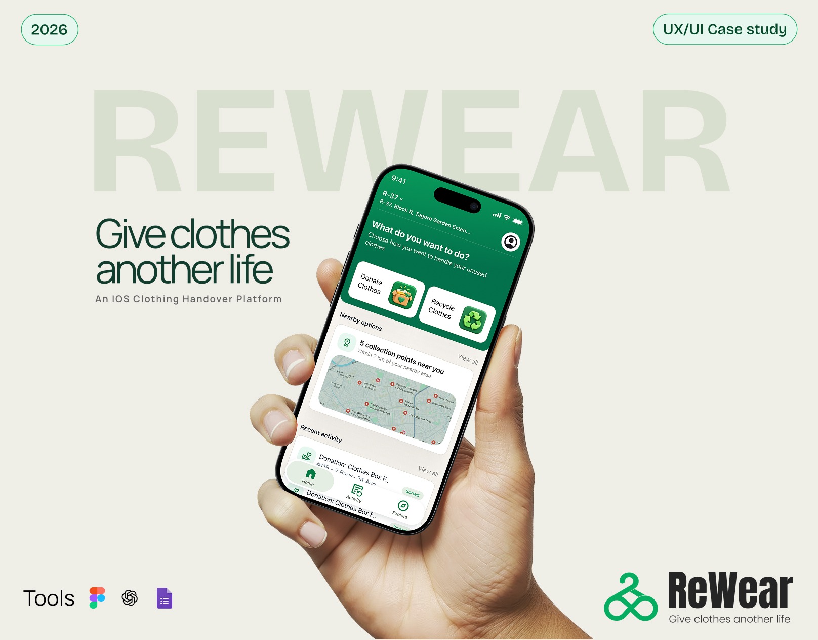 REWEAR : Clothing Donation App UX/UI Case Study