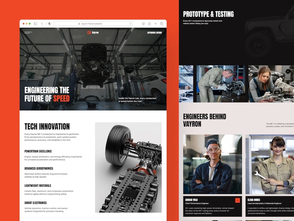 VAYRON — Electric Vehicle Website Template