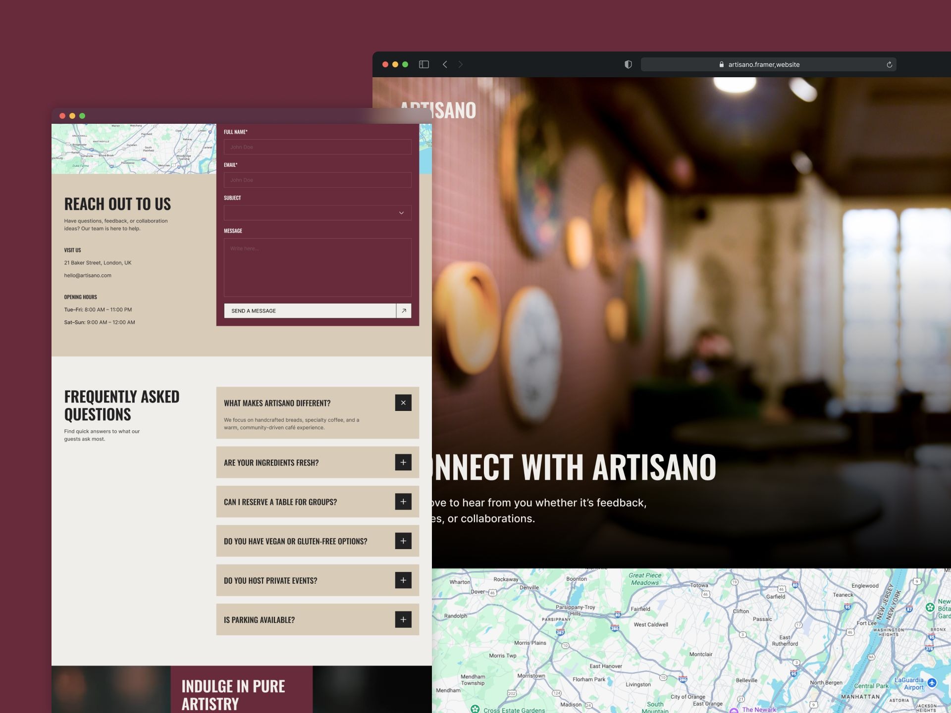 Artisano — Cafe & Bistro Website Template