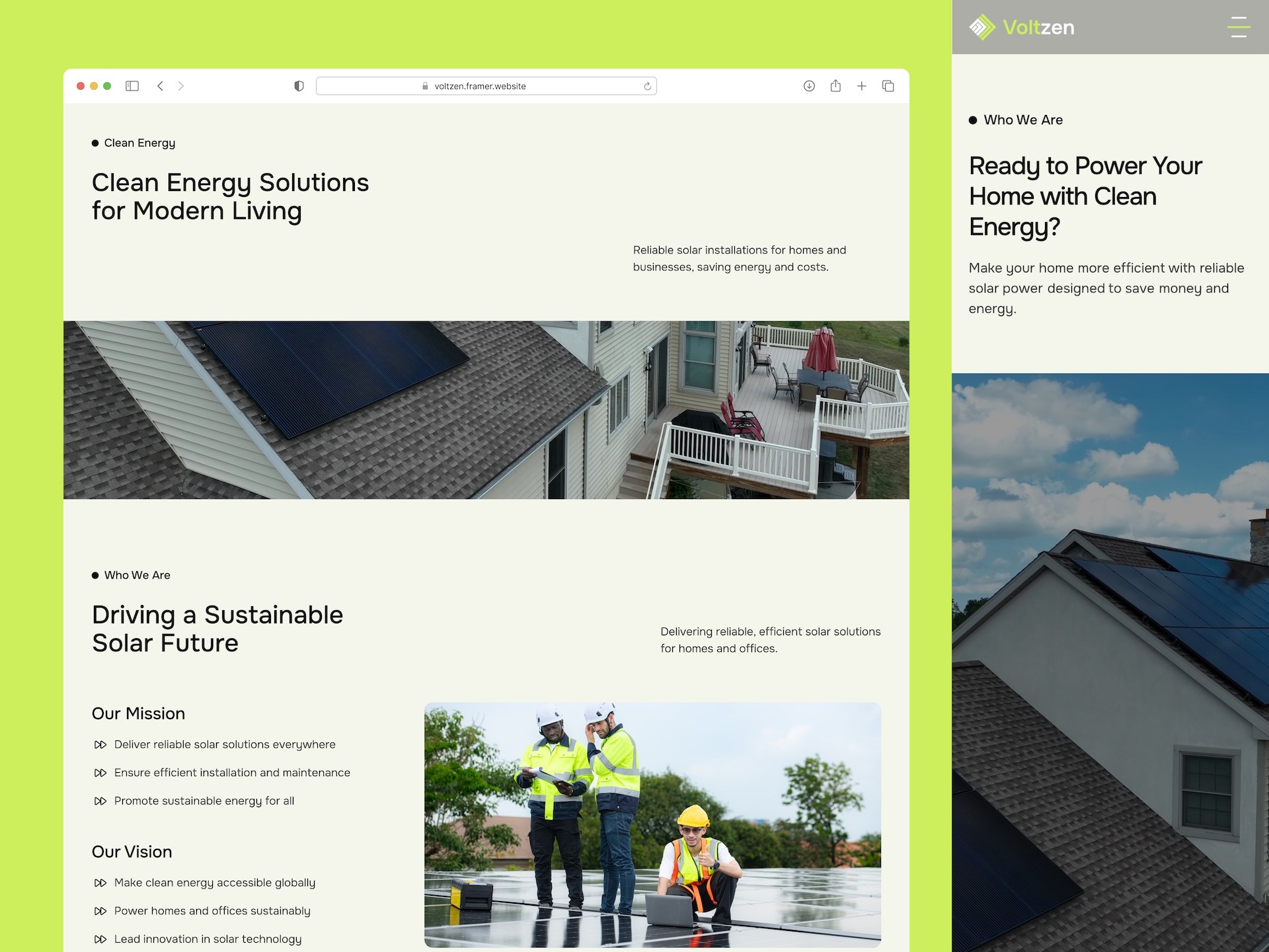 Voltzen · Solar Energy Website Template